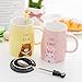 Angelice Home Cute Rabbit Mug Bunny Mug Funny Ceramic Coffee Mug with Stainless Steel Teaspoon Novelty Coffee Mug for Bunny Lovers Coffee Lovers