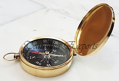 Nautical Brass Compass Flap Pocket Compass Push Button Compass