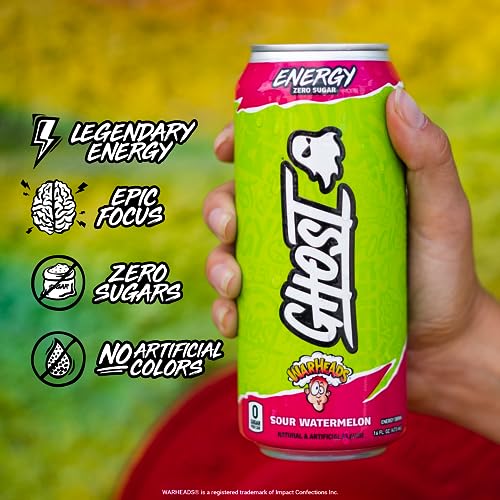 GHOST ENERGY SugarFree Energy Drink 12Pack, WARHEADS Sour