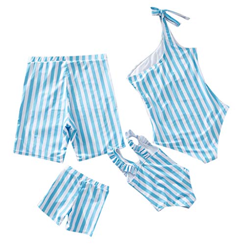 Swimwear Matching Family Of Four,Wesracia Mom And Daughter Matching Swimsuits,Father Son Matching Swim Trunks(Son,M) - Thumbnail 2