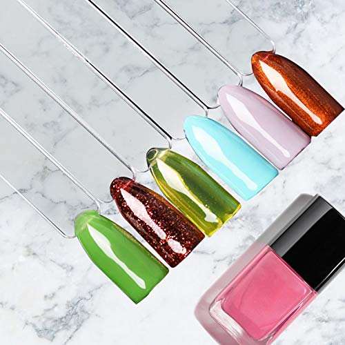 CINEEN Nail Display Tips Nail Art Polish Display Tip ,Fan-shaped False Nail Tips Fan for Vanish Practice Tools Colour Spectrum Display Sticks ,50 Pieces