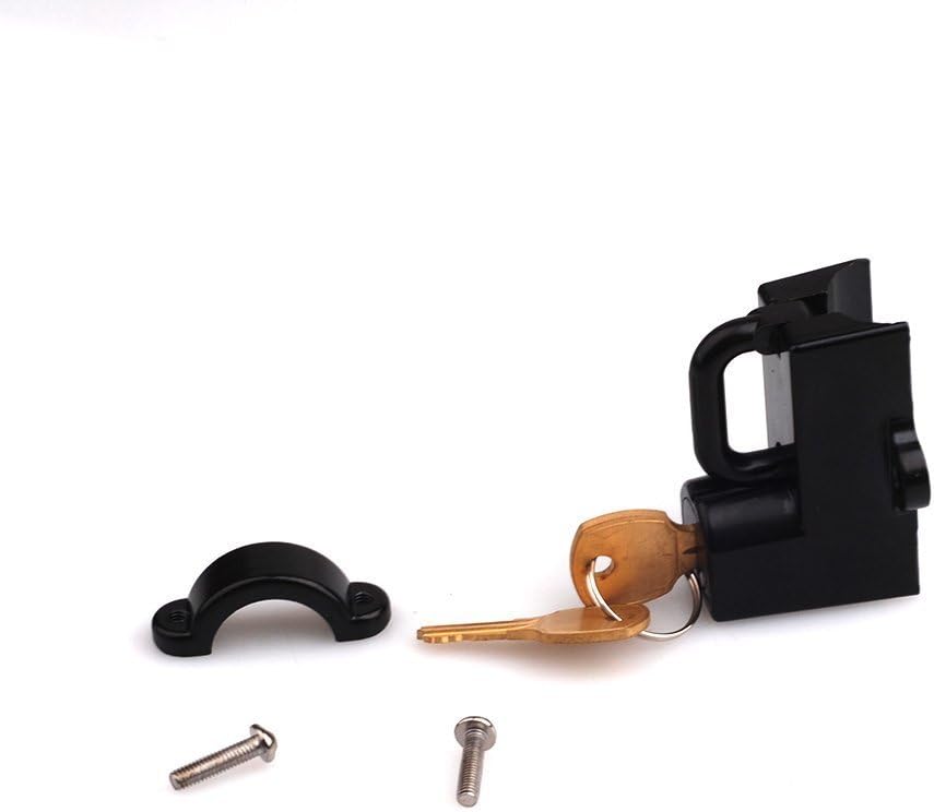 Universal Motorcycle Helmet Lock for Harley Davidson Sportster XL 1200 883 X48 Dyna Softail ATV Honda Yamaha Suzuki Harley Kawasaki Cruisers fits 7/8"(22mm) Bar (Black) - Image 3