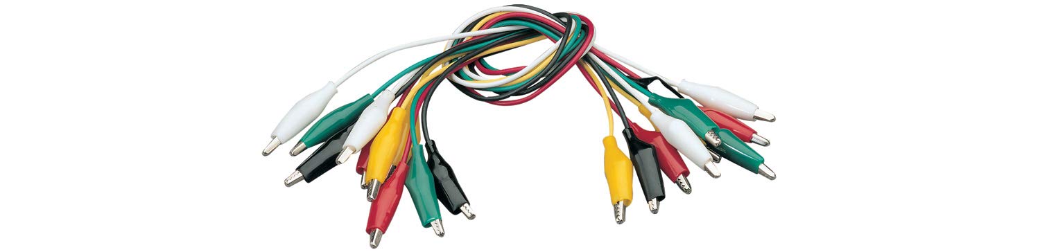 Mercury Test Lead Cables Croc Clips Pack of 10 Mixed Colours