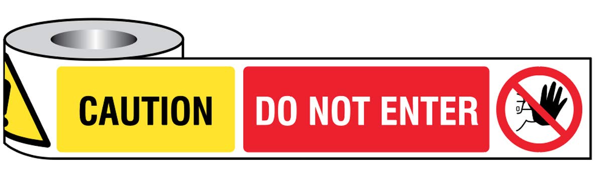 Caution Do Not Enter barrier tape 250m x 75mm non-adhesive polythene