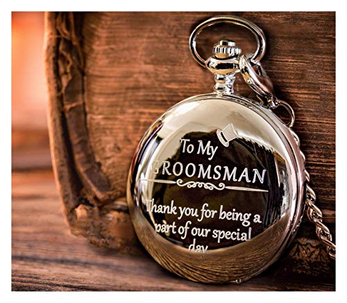 Groomsmen Gifts for Wedding - Engraved Groomsman Pocket Watch - The Luxury Wedding Gift Choice