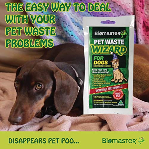 Pet Waste Wizard Digester Sachets, Beneficial Enzymes to Break Down Waste, (100 Natural