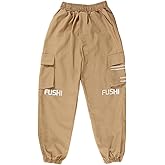 NKSDUYR Boys Cargo Jogger Pants - Elastic Waist Casual Sweatpants, Teenage Relaxed Fit Workwear Pants with Pockets