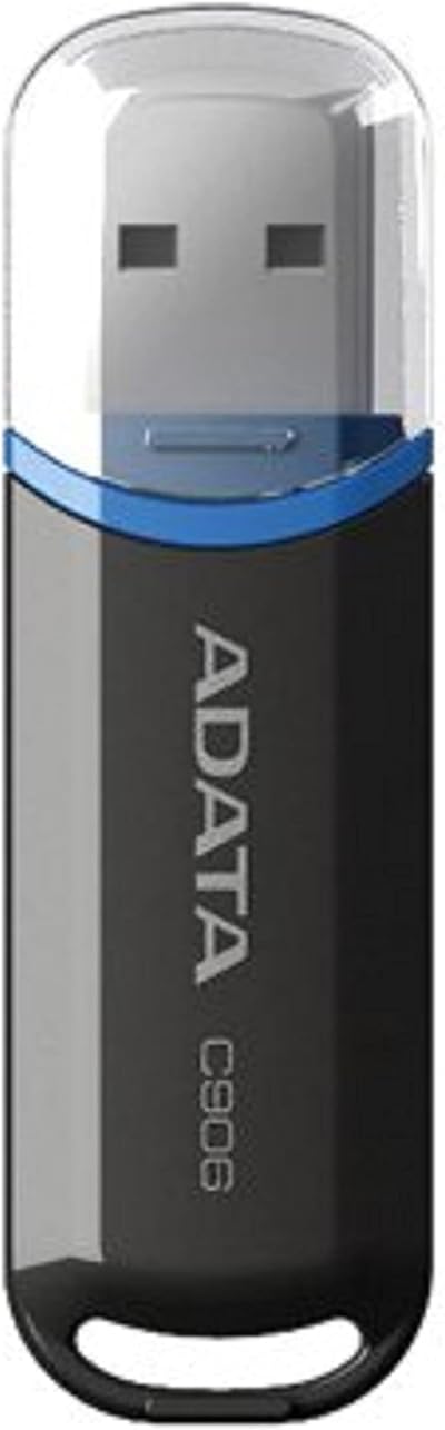 ADATA C906 16GB USB 2.0 Black Flash Drive - Windows Mac Linux Compatible