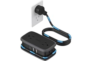 Travel Power Strip with USB C Port, NTONPOWER Flat Plug Extension Cord with 4 Outlets 3 USB (1 USB C) for Cruise Ship Essentials, 4ft Wrapped Short Extension Cord for Hotel Dorm Room