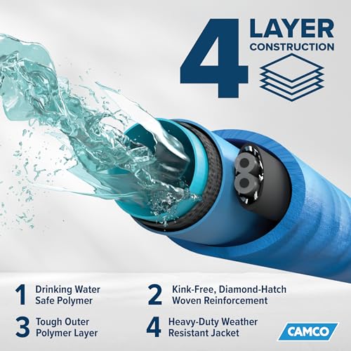 Camco 50Foot Heated Drinking Water Hose Features Water Line Freeze