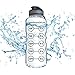 50oz Sport Water Bottle - Best for High Capacity Hydration - Clear Tritan Plastic, BPA Free, Flip Top, Leak Proof Lid, Re-Design Lid, New Strainer, Strong Reusable 50 oz Clear Sports Water Bottle