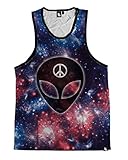 iHeartRaves Men's Casual All Over Print Sleeveless Tank Top Shirts