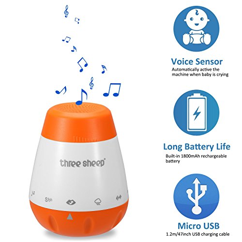 Portable White Noise Sound Machine for Infants and Toddlers Relaxing Music & Soothing Nature Sounds, Baby Sleeping Soother with USB Charging, Auto-Off Timer
