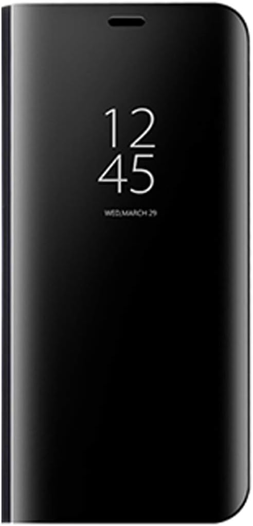 FANFO® Flip Smart Case for Xiaomi Mi 9T, Ultra Thin Mirror Screen Intelligent Protective Case Cover with Stand Function. Black