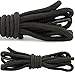 DailyShoes Round Hiking Boot Shoelaces, Solid Black,36