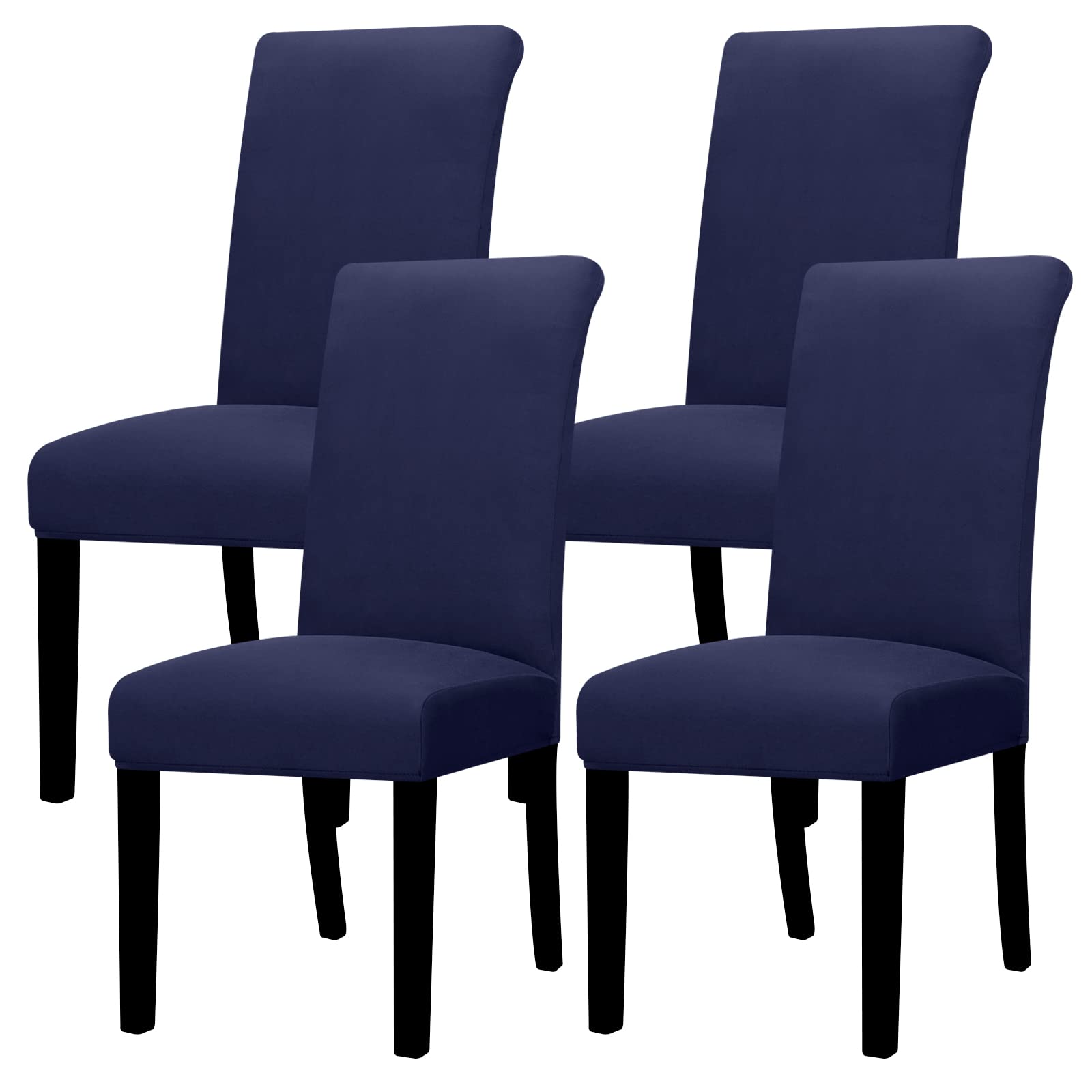 Lellen Dining Chair Covers Set of 4, Stretch Chair Covers Dining Chair Slipcovers Removable Washable Reusable Home & Kitchen Decor Protector Dining Room Chair Covers,Navy Blue