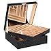 SONGMICS 2-Layer Jewelry Box Organizer, with Built-in Mirror, Removable Trays, Buckle Closure, for Earrings, Necklaces, Rings, Gift for Girls Women, Black UJDS305BK