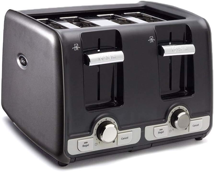 Oster Jelly Bean 4Slice Toaster with Extra Wide Slots, Gray