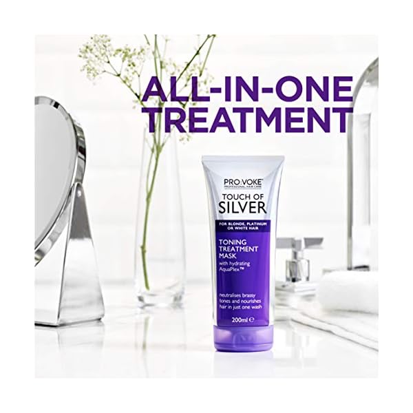 PROVOKE-Touch-of-Silver-Toning-Treatment-Mask-200ml-Purple-Conditioner-for-Blonde-Platinum-White-or-Grey-hair-Purple-Shampoo-Alternative-to-Banish-Brassy-Tones PRO:VOKE Touch of Silver Toning Treatment Mask 200ml | Purple Conditioner for Blonde, Platinum, White or Grey hair…