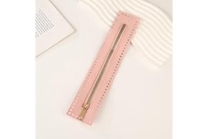 1PCS Crochet Zipper with Holes 10.6 Inch Double Sided PU Leather and Metal Zipper Fasteners