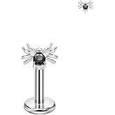 316L Surgical Steel Nose Rings Threadless Push Pin Spider Labret Stud | Flat Back Earring, 20g 18g 16g, 5mm 6mm 8mm &amp; 10mm, Hypoallergenic, Lead &amp; Nickel Free, for Cartilage Tragus Conch Piercings
