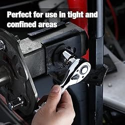 WORKPRO 3-Piece Stubby Ratchet Set, Quick Release
