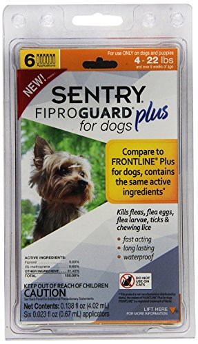 6 Count, Kills Fleas, Flea Eggs, Flea Larvae, Ticks Fiproguard Plus for Dogs 4-22 Pounds