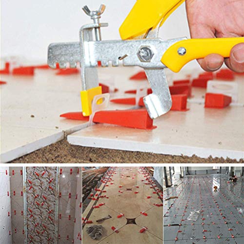 OFNMY Tile Leveling System, 300-Pack 1.5mm Leveling Spacers Clips + 100-Pack Reusable Wedges for Leveling Porcelain, Ceramic, Marble and All-natural Stone Tiles - Thumbnail 6