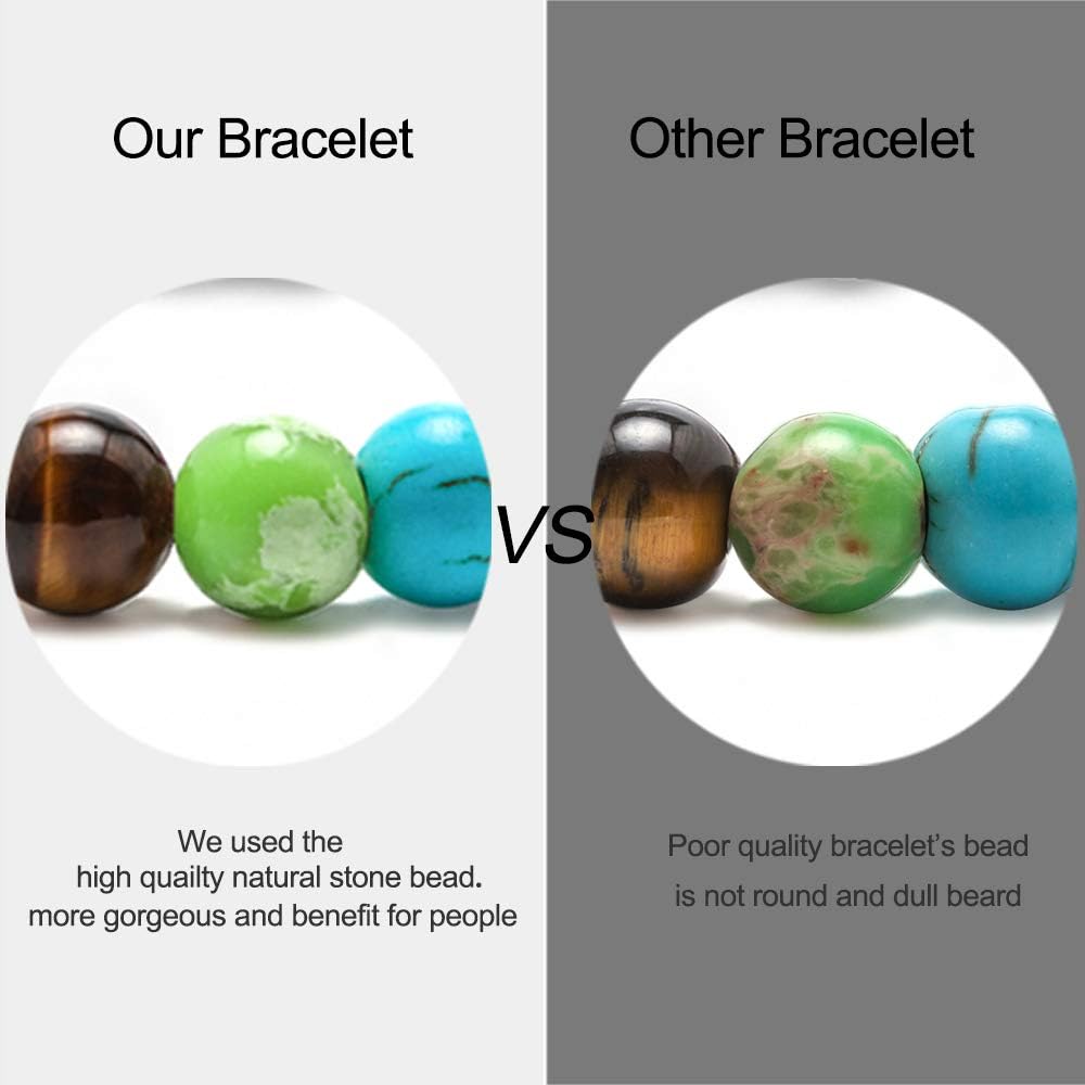 MONOZO Bead Chakra Bracelet - 7 Chakras 8mm Lava Rock Stone Anxiety Bracelet Essential Oil Diffuser Stone Yoga Beads Bracelets Meditation Relax Healing Aromatherapy Bangle for Men Wonmen Kids: Jewelry