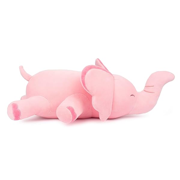 NIUNIU DADDY 21 IN PINK ELEPHANT STUFFED ANIMAL NOT WEIGHTED – KAWAII LARGE ELEPHANT PLUSH TOY FOR KIDS ADULTS, SQUISHY SOFT CUTE BODY PILLOW GIFT FOR GIRLS BOYS BIRTHDAY CHRISTMAS PARTY