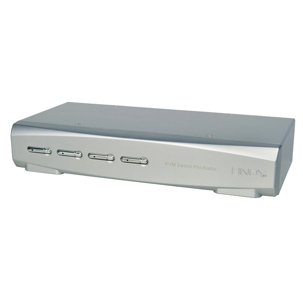 Lindy 4 Port KVM Switch Pro USB 2.0, DisplayPort 1.2 with TTU, Silver