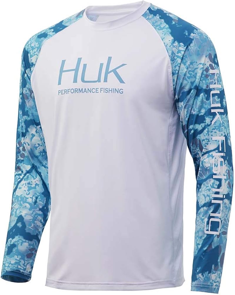 HUK Mens Kryptek Double Header Vented Long Sleeve Shirt | Long Sleeve Performance Fishing Shirt with +30 UPF Sun Protection: Clothing