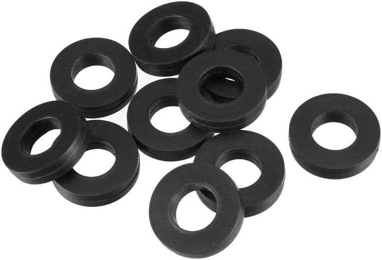 sourcingmap Rubber Flat Washers 18mm OD 9mm ID 4mm Thickness for Faucet Pipe Water Hose Pack of 10, 18mmx9mmx4mm