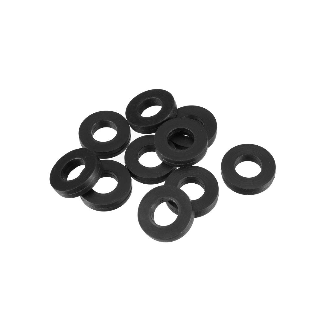 sourcingmap Rubber Flat Washers 18mm OD 9mm ID 4mm Thickness for Faucet Pipe Water Hose, Pack of 10
