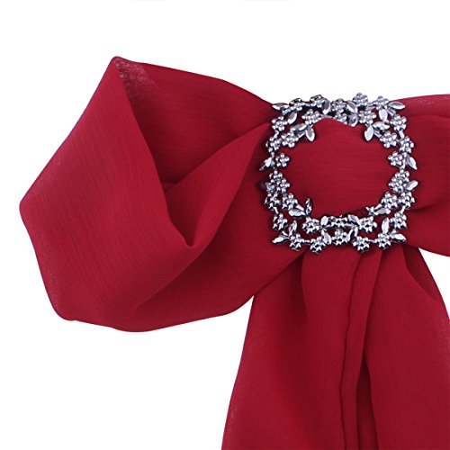 Kercisbeauty Adjustable Lady Girl Bow tie Necktie Corsage Brooch Chiffon Choker Necklace Blouse Collar Bowknot Scarf Scarves School Anniversary Graduation Ceremony,School Girl (Red)