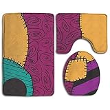 Sanghing Customized Nightmare Before Christmas Sally Pattern Fashion Bathroom Carpet Cushion Set 3 Anti-Skid Cushion Bath Cushion + Contour + Toilet Cover