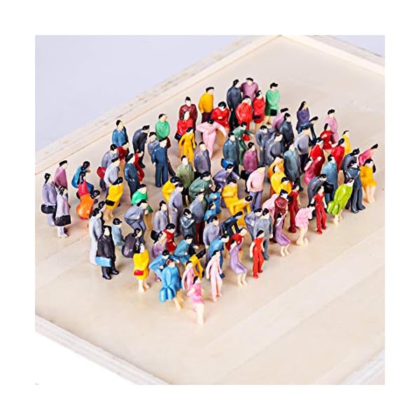PARIO 100St. Minifiguren Eisenbahnzubehör Menschen Modellbau Figuren Spur für Modelleisenbahn und Fotogafieren, H0 1:87 – Bild 6