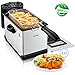 Deep Fryer with Basket, Aicok Stainless Steel Electric Oil Deep Fryer Machine with Adjustable Temperature & Timer, Easy to Clean, Perfect for Fries, Chicken, Shrimp, Fully Removable, 3 Liter, 1700W