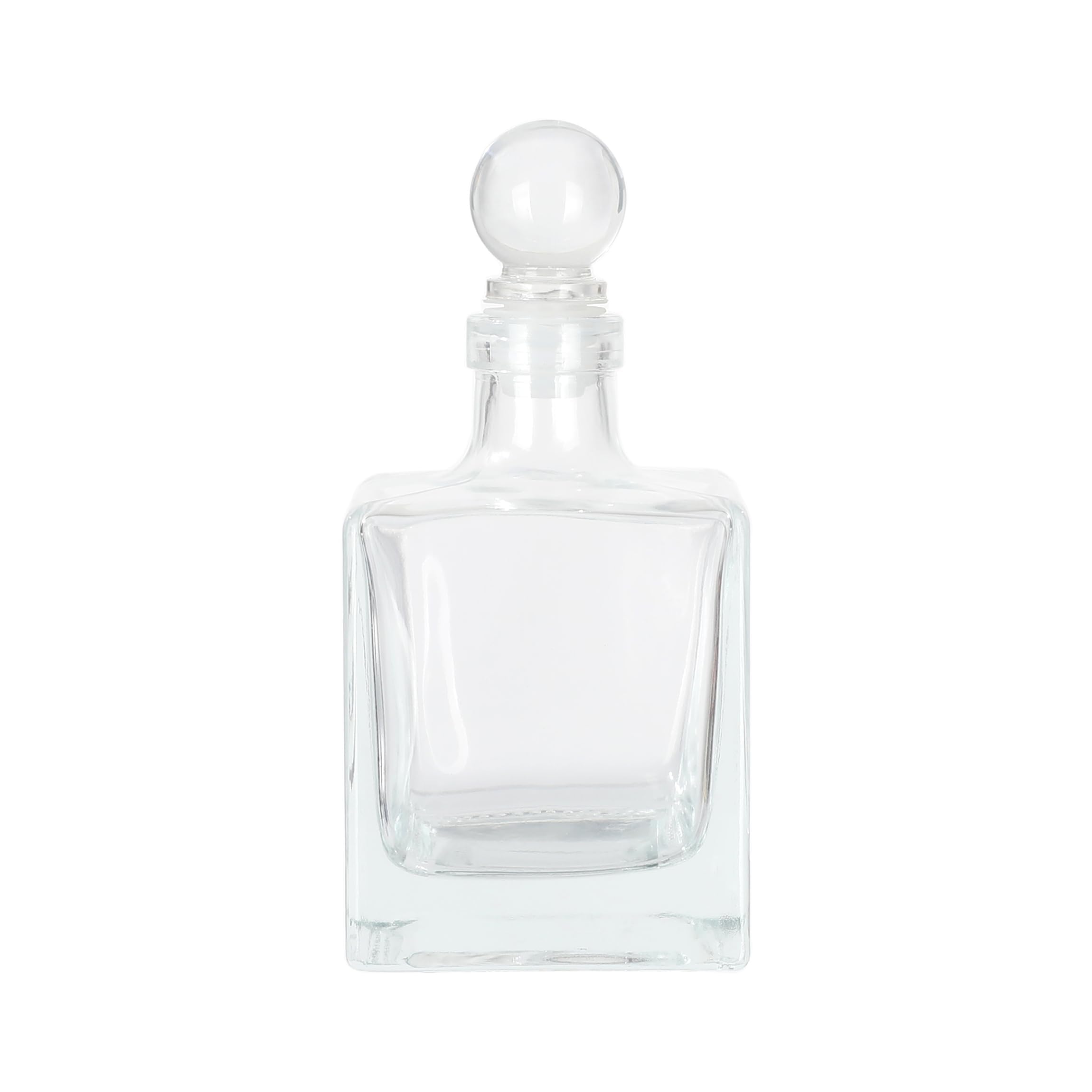 Magic Season Decorative Glass Bottle - 210 ml Square Bottle (1 Set w/Glass Stopper)