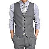 Honeykoko Men's Casual Waistcoat Business Dress Suit Vest Top