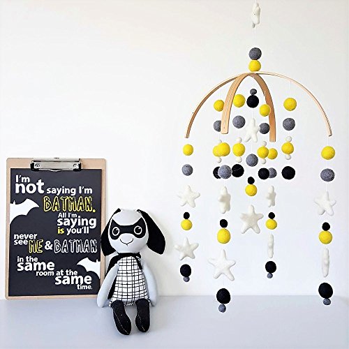 Tik Tak Design Co. Baby Crib Mobile â€“ 100% NZ Wool Colored Felt Ball Mobile for Your Boy or Girl Babies Bed Room â€“ Designer Colors to Match Your Nursery and Delight Your Child (Sunshine)