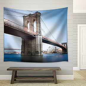 Brooklyn Bridge in New York City - Fabric Wall Tapestry Home Decor - 51x60 inches
