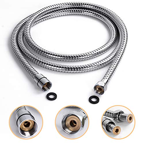 Ostrichy Shower Hose Extra Long, Stainless Steel Chrome Shower Hose Replacement for Hand Held Shower Head, 79 inch Shower Head Hose Extra Long, Shower Head Hose with Brass Fittings - Thumbnail 2