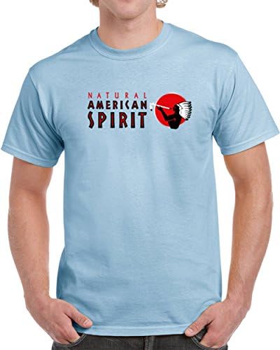 TSHIRTCZAR Natural American Spirits Rolling Tobacco T Shirt S Light Blue