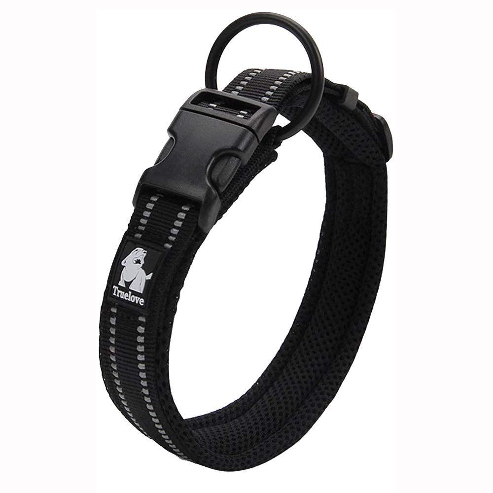 Truelove Dog Training Collar TLC5011 Reflective Premium Buckle Nylon Webbing Pet Dog Collars,High Grade Nylon Webbing No Choke Basic Collars Now Available (2XL, Black)