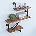 OLDRAINBOW Industrial Pipe Shelving Wall Mounted,Wall Shelf Bookshelf Hanging Wall Shelves,Metal Floating Shelves,Real Wood Book Shelves(3 Tier)