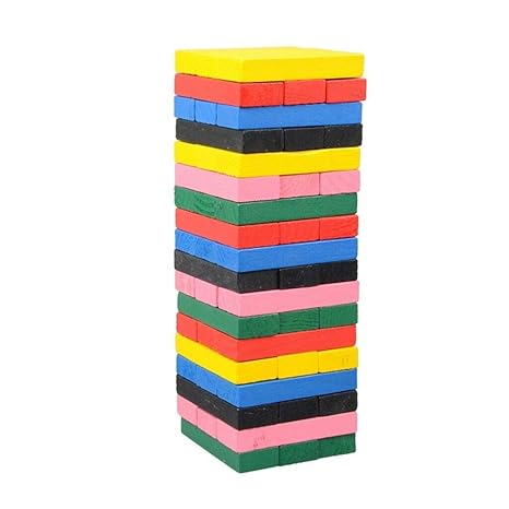 ELECTROPRIME Wooden Toppling Tumbling Stacking Tower Board Games Building Blocks for Kid