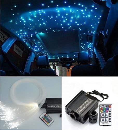 Amazon Ywewy ファイバーオプティックスターシーリングキット ワイヤレスrfリモコンインテリア装飾照明 車やトラック用 150ストランド 0 03インチ 9 8フィート ライト ランプ 車 バイク