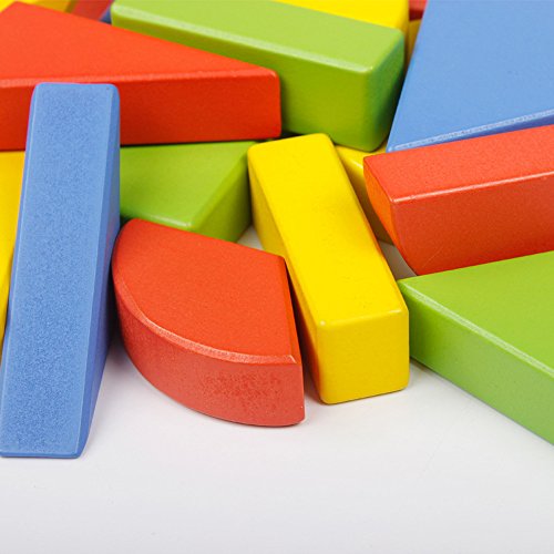 Wondertoys Wooden Shape Chunky Puzzle Geometric Sorting Blocks Game Preschool Math Early Development Educational Toys for Toddlers (GeometricSorting) - Thumbnail 5