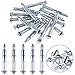 Glarks 30Pcs 6x65MM Heavy Duty Zinc Plated Steel Molly Bolt Hollow Drive Wall Anchor Screws Set for Drywall, Plaster and Tile (M6x65)